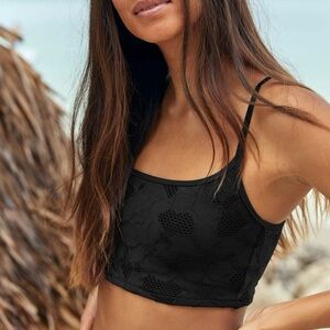 Aerie Jacquard Longline Scoop Bikini Top